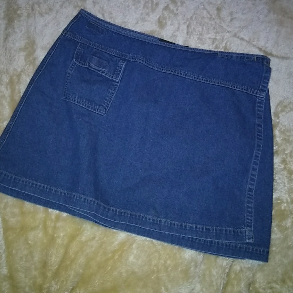 Short denim skirt ,wrap around